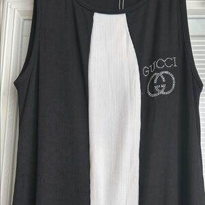 Gucci Black and White Tank Top